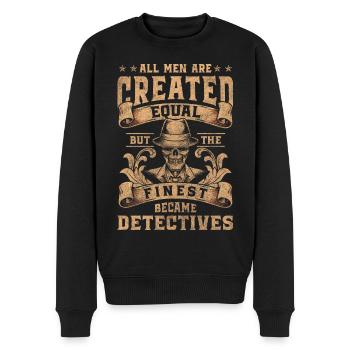 Detektiv Hinweis Fährte Geheimagent - Männer Premium Bio Pullover - Schwarz - Vorne - Nico (187cm)