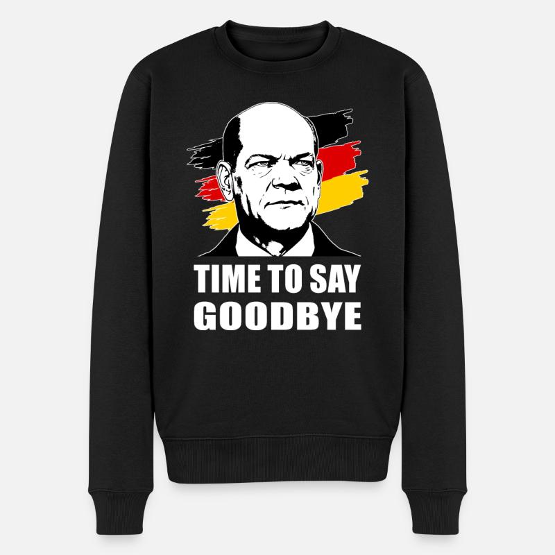 Time to say Goodbye - Männer Premium Bio Pullover - Schwarz