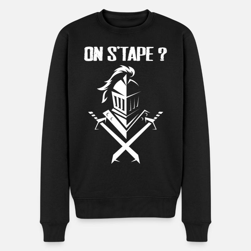Béhourd combattant chevalier baston - Pull Premium bio Homme - noir
