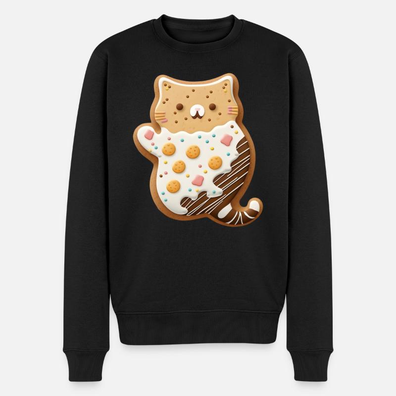 Cookie chat - Pull Premium bio Homme - noir