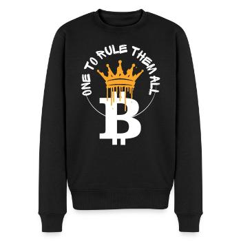 Bicoin | Un seul pour les gouverner tous | Couronne - Pull Premium bio Homme - noir - Devant - Nico (187cm)
