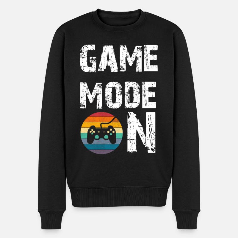 Spielmodus ein - Männer Premium Bio Pullover - Schwarz