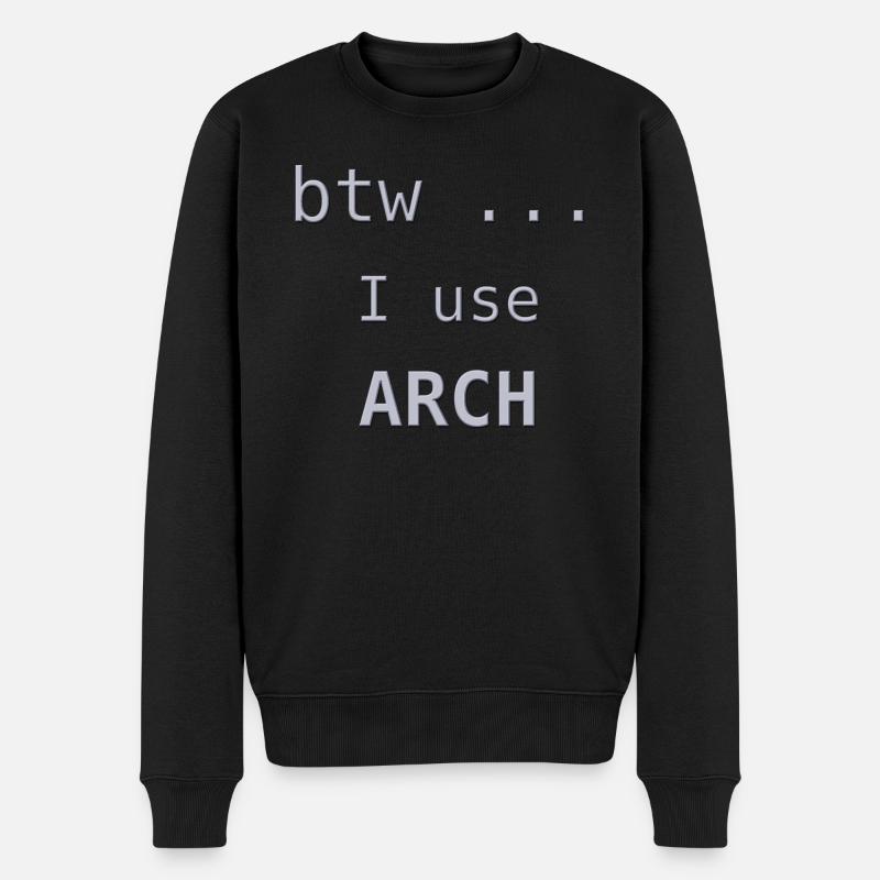 ... btw j’utilise Arch Linux - Pull Premium bio Homme - noir
