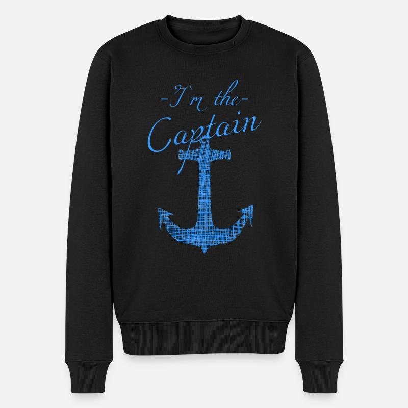 sailing captain - Männer Premium Bio Pullover - Schwarz