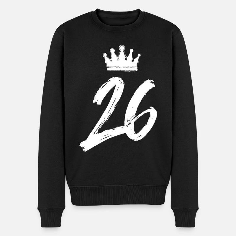 26 Zahl Krone - Männer Premium Bio Pullover - Schwarz