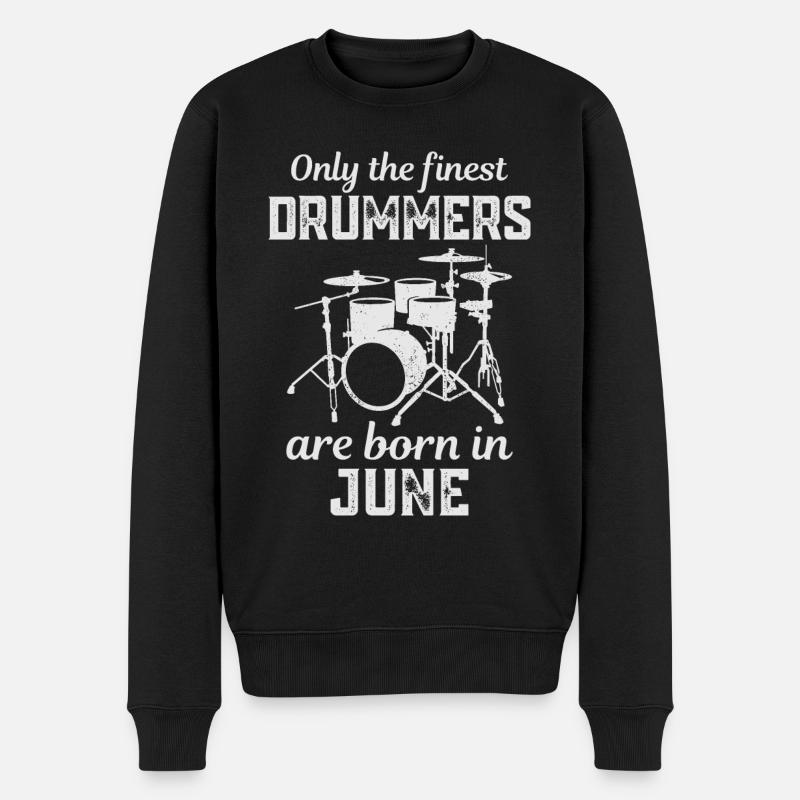 Schlagzeuger Geboren im Juni Geburtstag Schlagzeuger - Männer Premium Bio Pullover - Schwarz