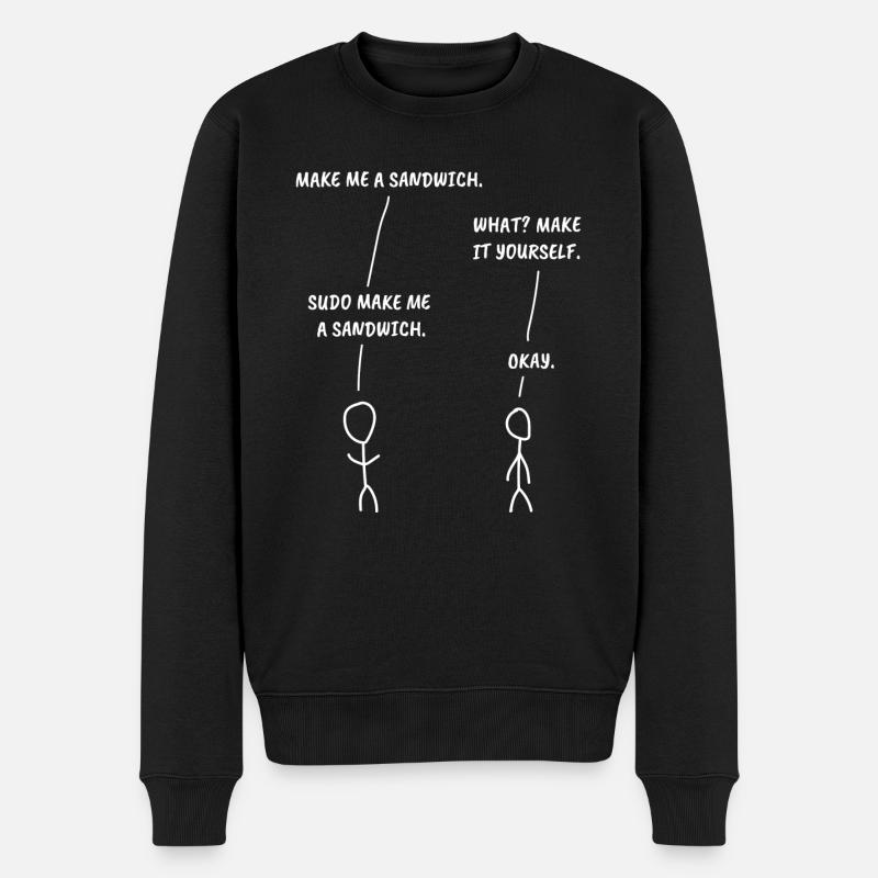 SUDO MAKE ME A SANDWICH - Pull Premium bio Homme - noir