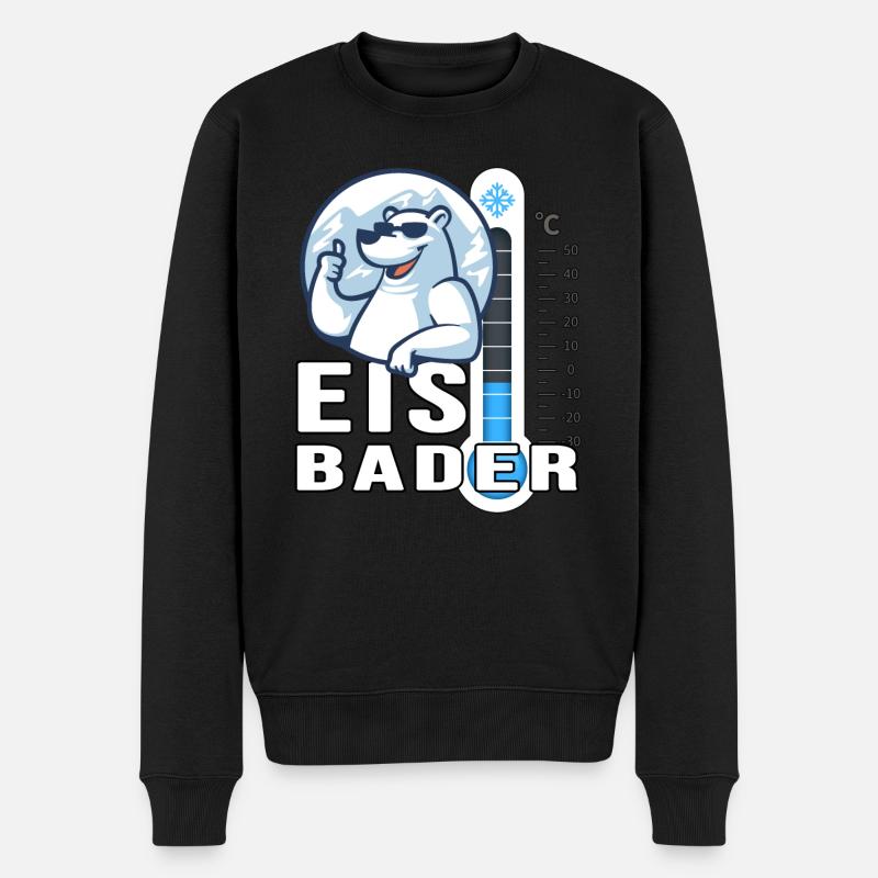 winterbader eisbär ice cool eisbader cold temp - Männer Premium Bio Pullover - Schwarz