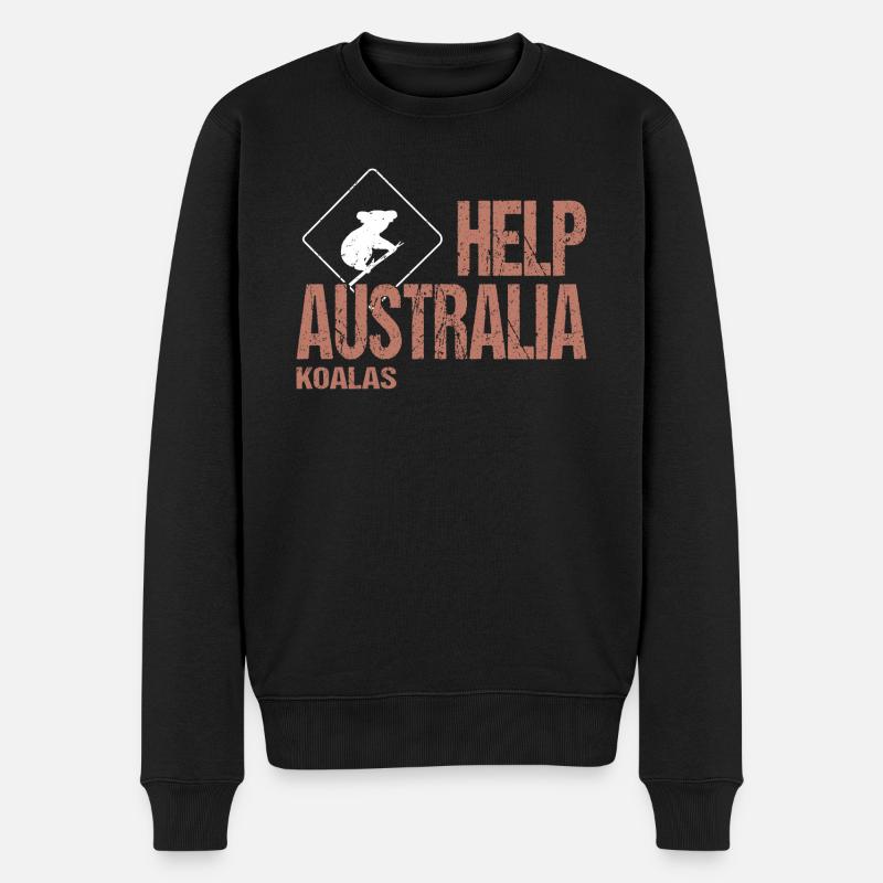 AIDEZ LES KOALAS AUSTRALIENS - Pull Premium bio Homme - noir