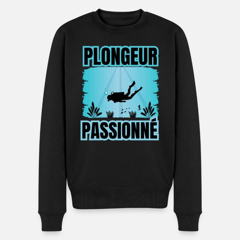 plongeur passionné - Pull Premium bio Homme - noir