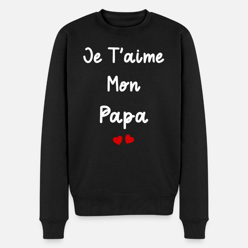 je t'aime mon Papa - Pull Premium bio Homme - noir