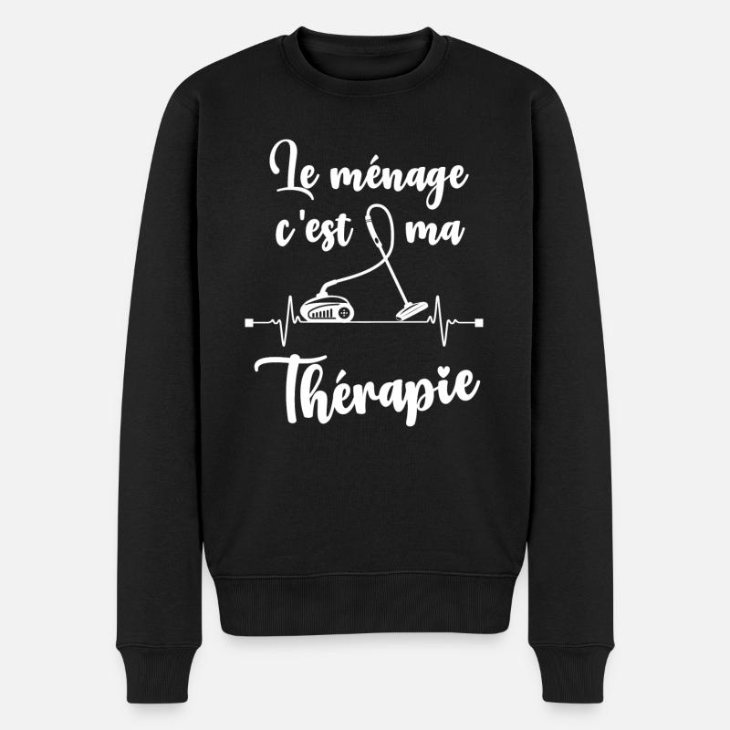 Le ménage c'est ma thérapie - Pull Premium bio Homme - noir