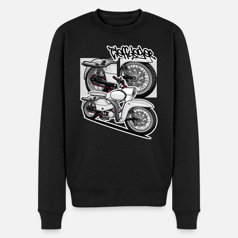 Star (weiß) // Illustration - Männer Premium Bio Pullover - Schwarz