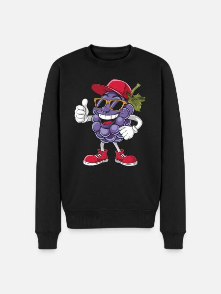 Trauben - Männer Premium Bio Pullover - Schwarz