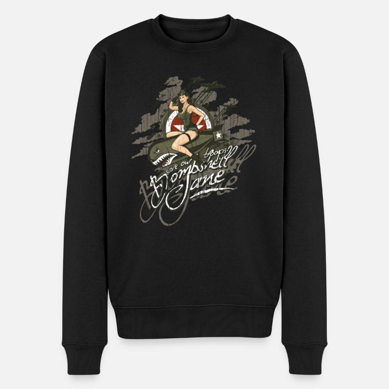 Bombshell Jane - Männer Premium Bio Pullover - Schwarz