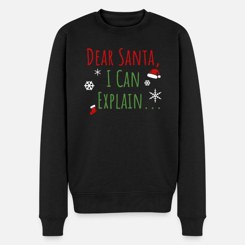 Dear Santa I Can Explain - Männer Premium Bio Pullover - Schwarz
