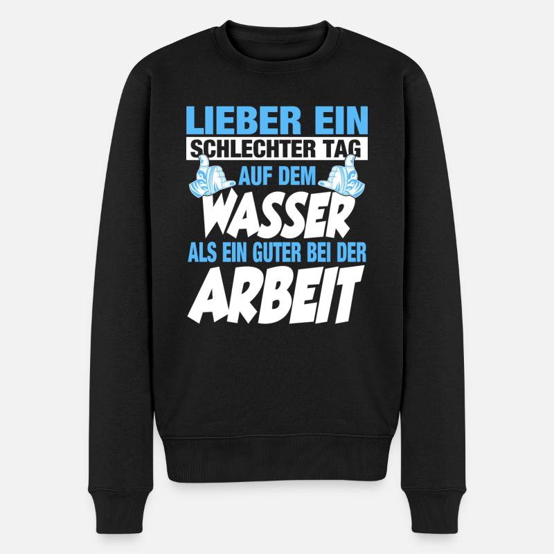 Windsurfer Kiter Stand up paddling, Surfer, Segler - Männer Premium Bio Pullover - Schwarz