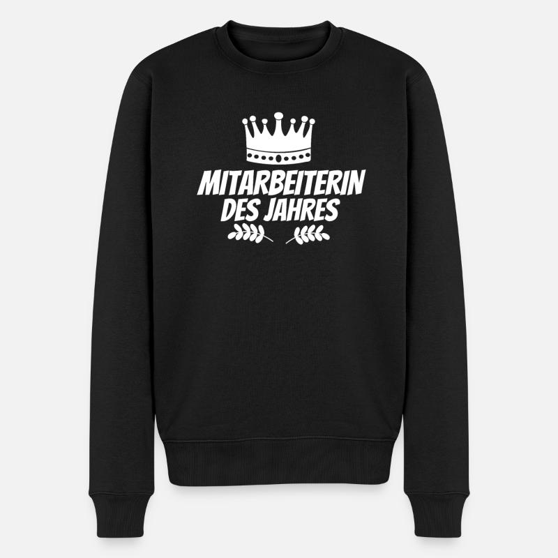 Mitarbeiterin des Jahres Kollegin Arbeit Job Büro - Männer Premium Bio Pullover - Schwarz