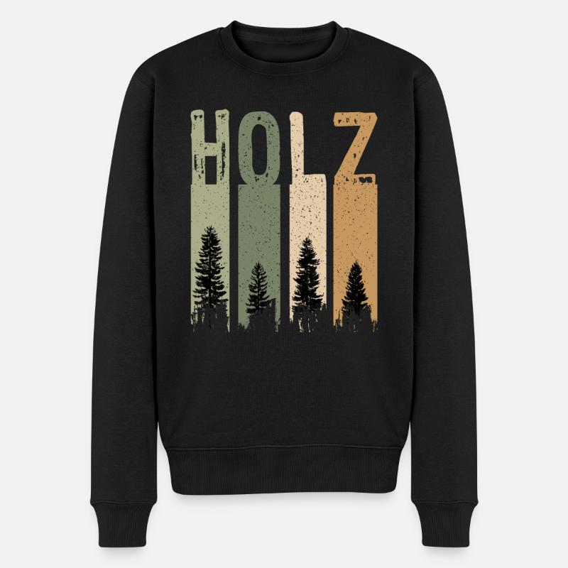 Holz Wald Baum Holzfäller Waldarbeiter Forstwirt - Männer Premium Bio Pullover - Schwarz
