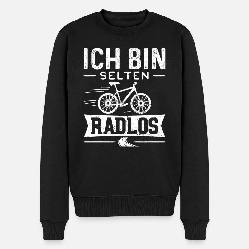 Ich Bin Selten Radlos - Fahrrad - Männer Premium Bio Pullover - Schwarz