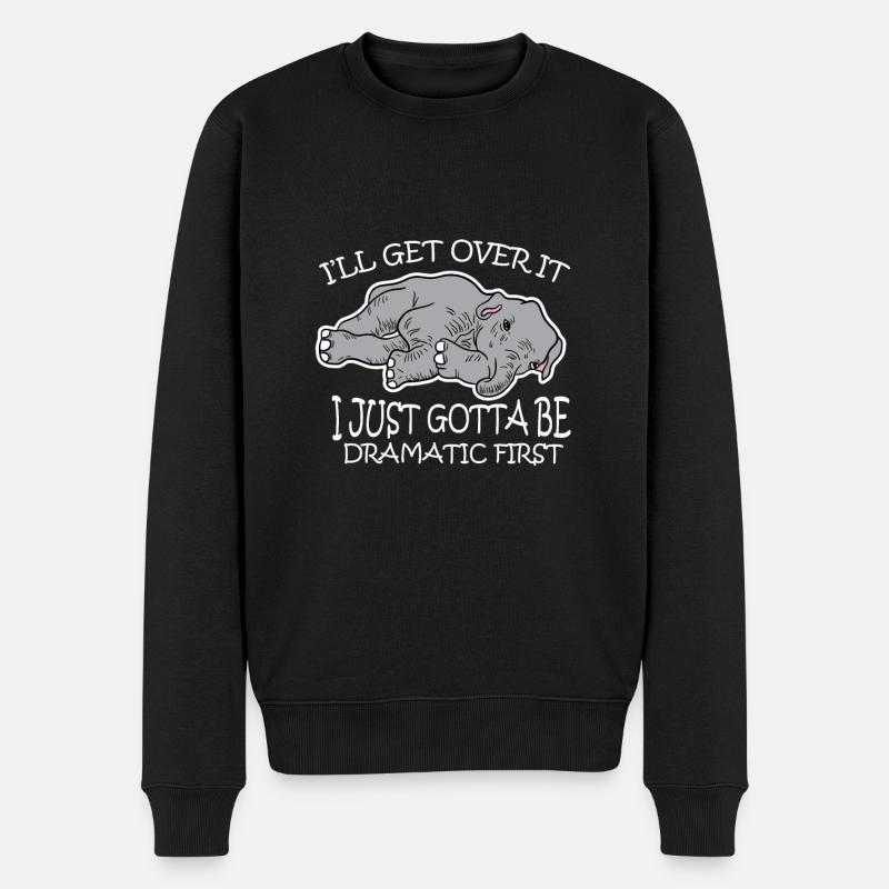 Dramatic Elefant Müde Bockig - Männer Premium Bio Pullover - Schwarz