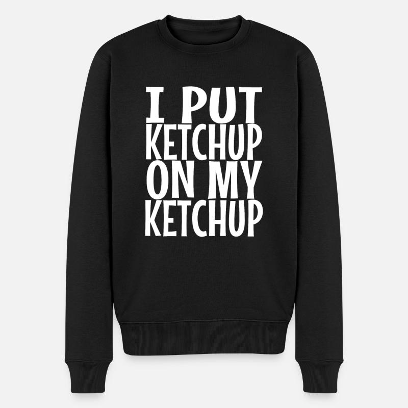 Ketchup Tomate Soße - Männer Premium Bio Pullover - Schwarz