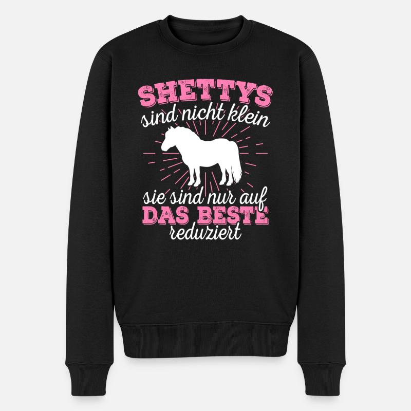 Shetty Shetland Pony Pferd Reiterin Damen Mädchen - Männer Premium Bio Pullover - Schwarz