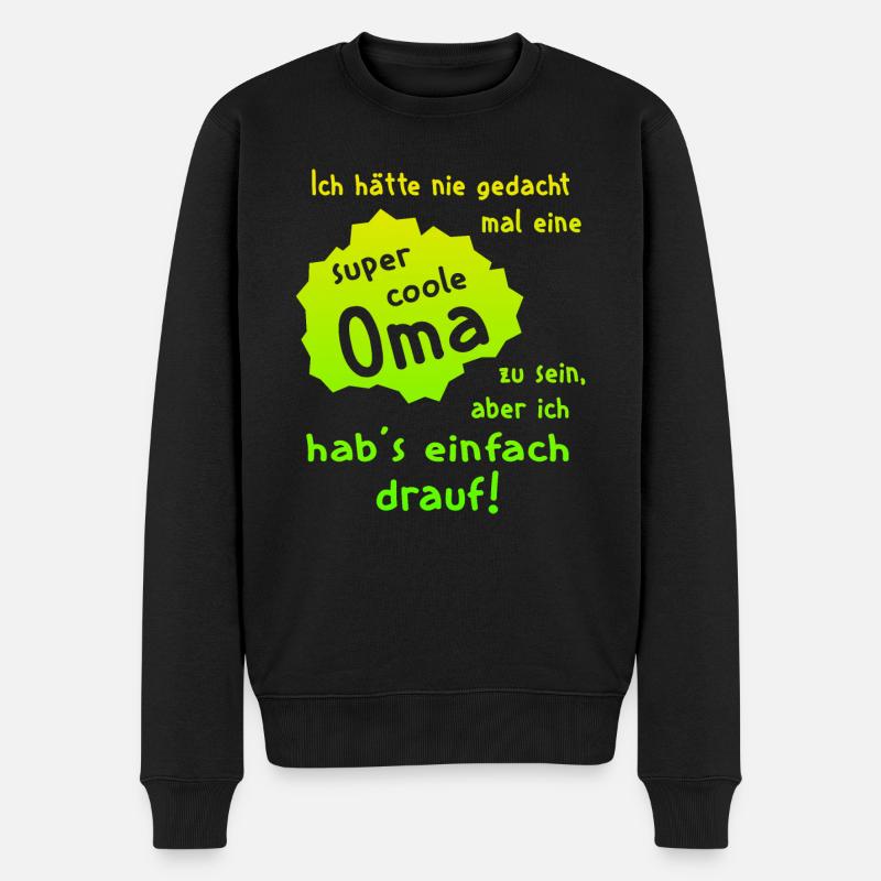 Oma - Super Cool - Männer Premium Bio Pullover - Schwarz