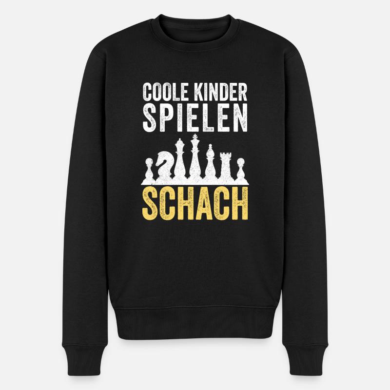 Schachspielen Schachfiguren Schach Kinder Geschenk - Männer Premium Bio Pullover - Schwarz