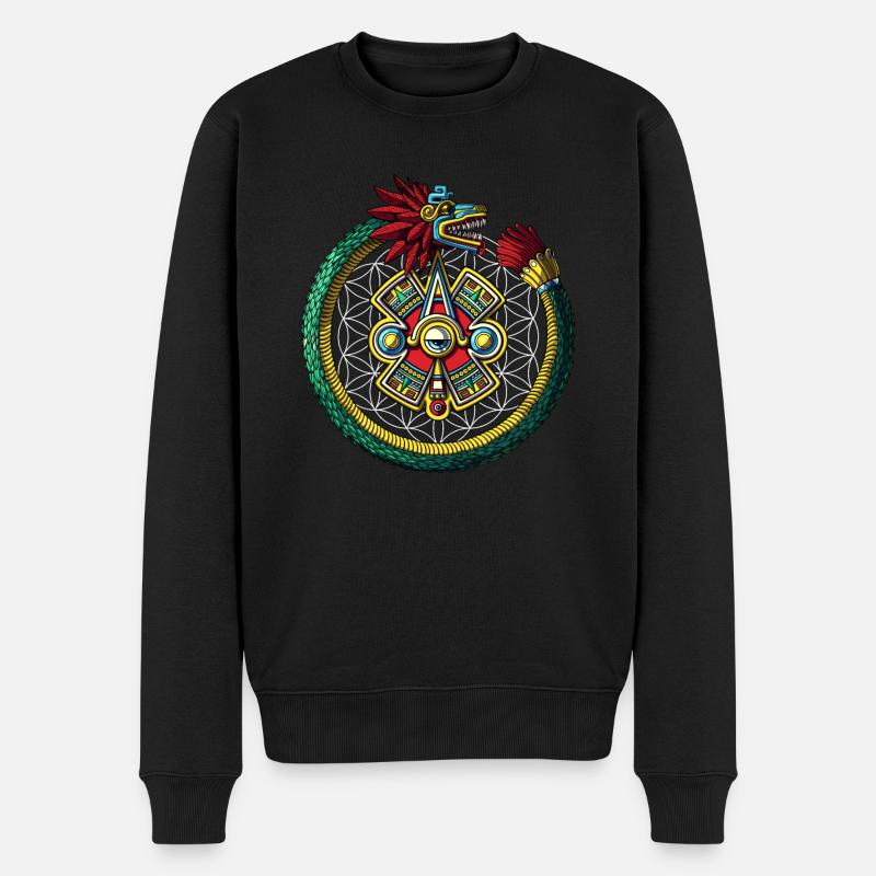 Quetzalcoatl Aztec Ouroboros - Pull Premium bio Homme - noir