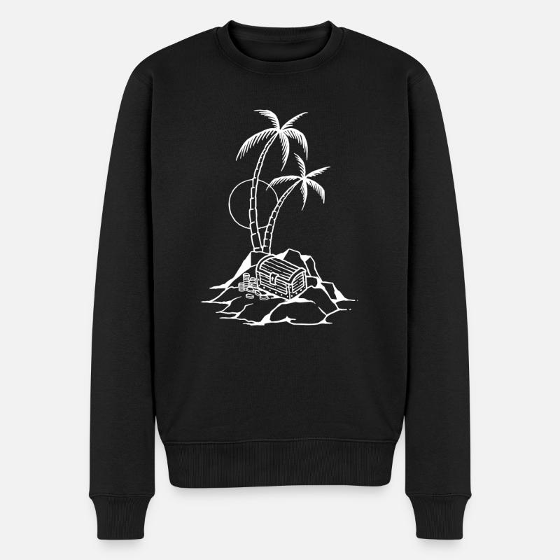 L’île avec un trésor - Pull Premium bio Homme - noir