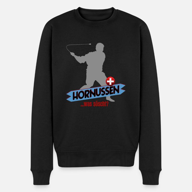 Hornussen Schweiz - Männer Premium Bio Pullover - Schwarz