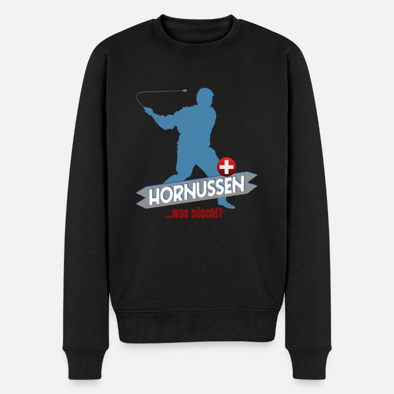 Hornussen Schweiz - Männer Premium Bio Pullover - Schwarz