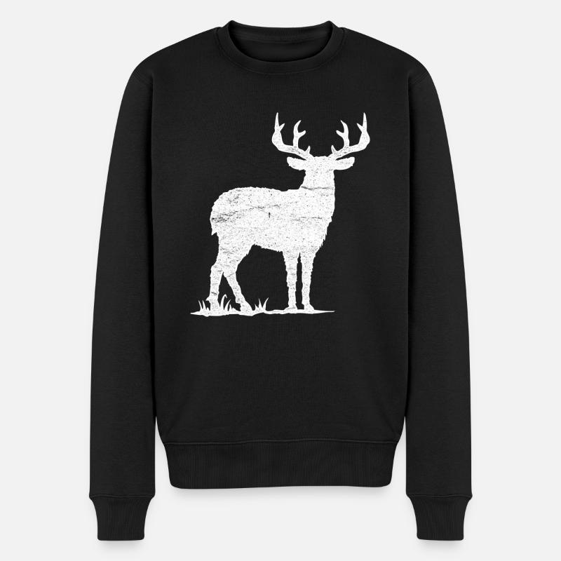Cerf - Pull Premium bio Homme - noir