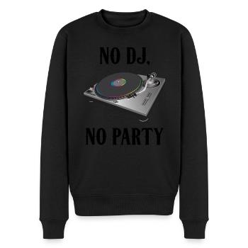 No DJ No Party Retro Plattenspieler - Männer Premium Bio Pullover - Schwarz - Vorne - Nico (187cm)