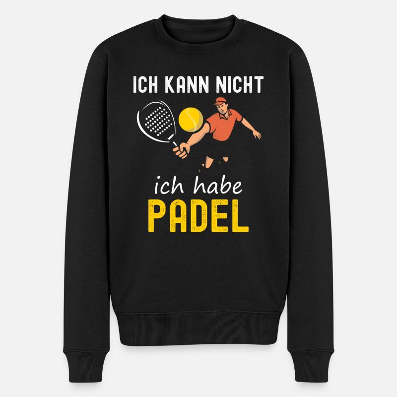 Padel Tennis - Männer Premium Bio Pullover - Schwarz
