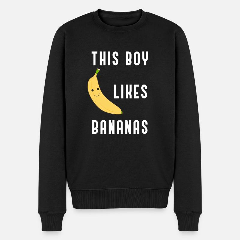 Ironisches Sprichwort Dieser Junge mag Bananen, - Männer Premium Bio Pullover - Schwarz