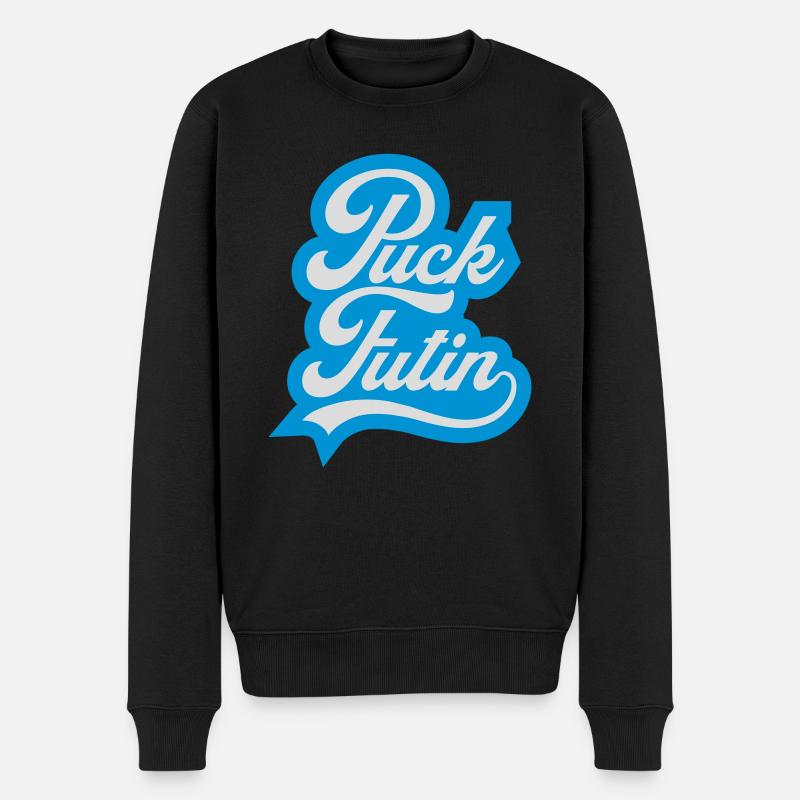puck futin Logo Design - Männer Premium Bio Pullover - Schwarz