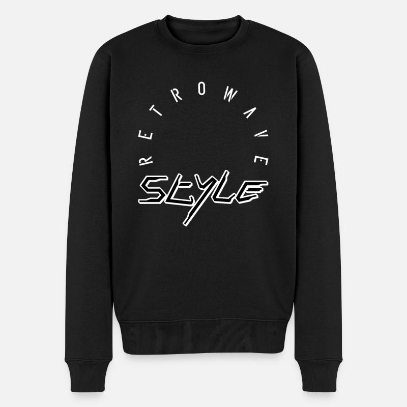 Style rétrowave - Pull Premium bio Homme - noir