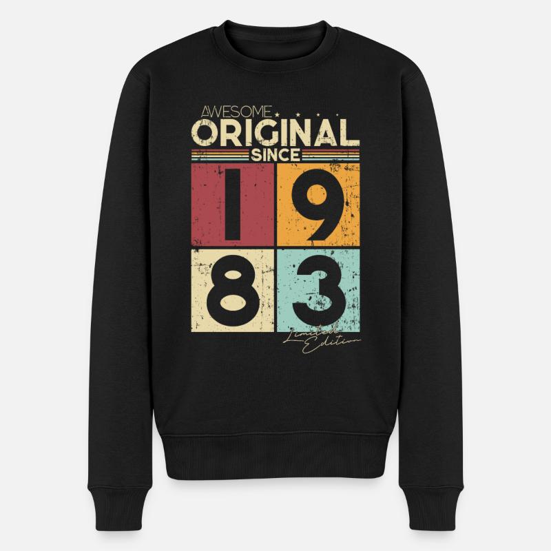 Original 1983 Jahrgang Vintage Geburtstag Geschenk - Männer Premium Bio Pullover - Schwarz