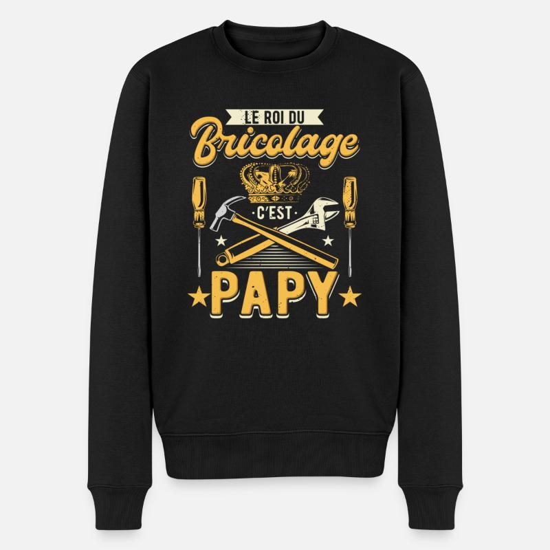 Le Roi Du Bricolage C'est Papy Bricoleur - Pull Premium bio Homme - noir