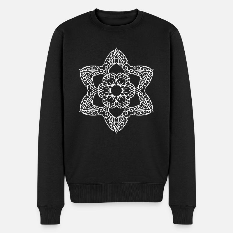 Fleurs Mandala - Pull Premium bio Homme - noir