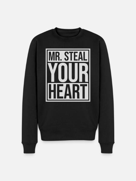 Mr steal your heart - Men's Premium Organic Jumper - black