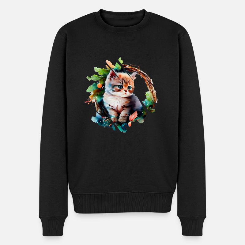 Chat mignon - Pull Premium bio Homme - noir