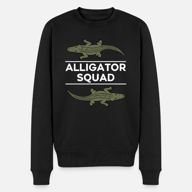 Aligator Squad Wildtier Sumpfkrokodilabenteuer - Männer Premium Bio Pullover - Schwarz
