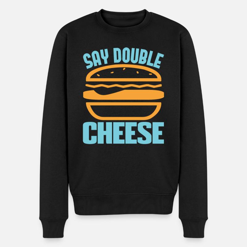 DITES DOUBLE FROMAGE - Pull Premium bio Homme - noir