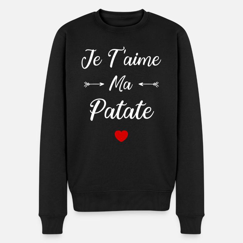 Je t'aime ma Patate - Pull Premium bio Homme - noir