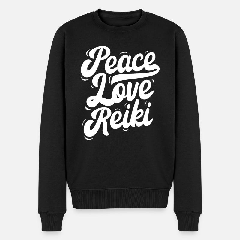 Peace Love Reiki - Pull Premium bio Homme - noir