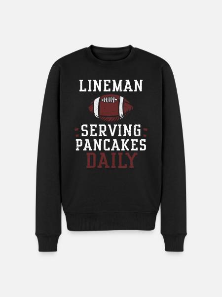 Lineman Serving Pancakes Daily - Men's Premium Organic Jumper - black