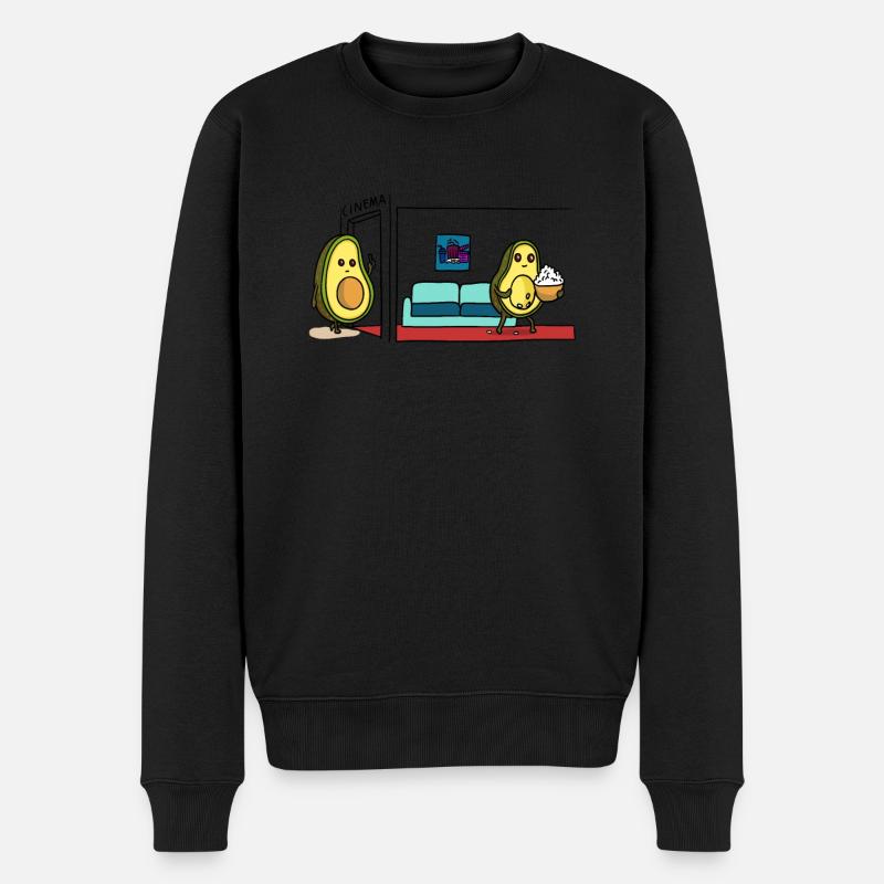 Avocado Kino - Männer Premium Bio Pullover - Schwarz
